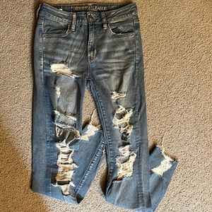 Hi-Rise Light Blue Distressed Jeggings